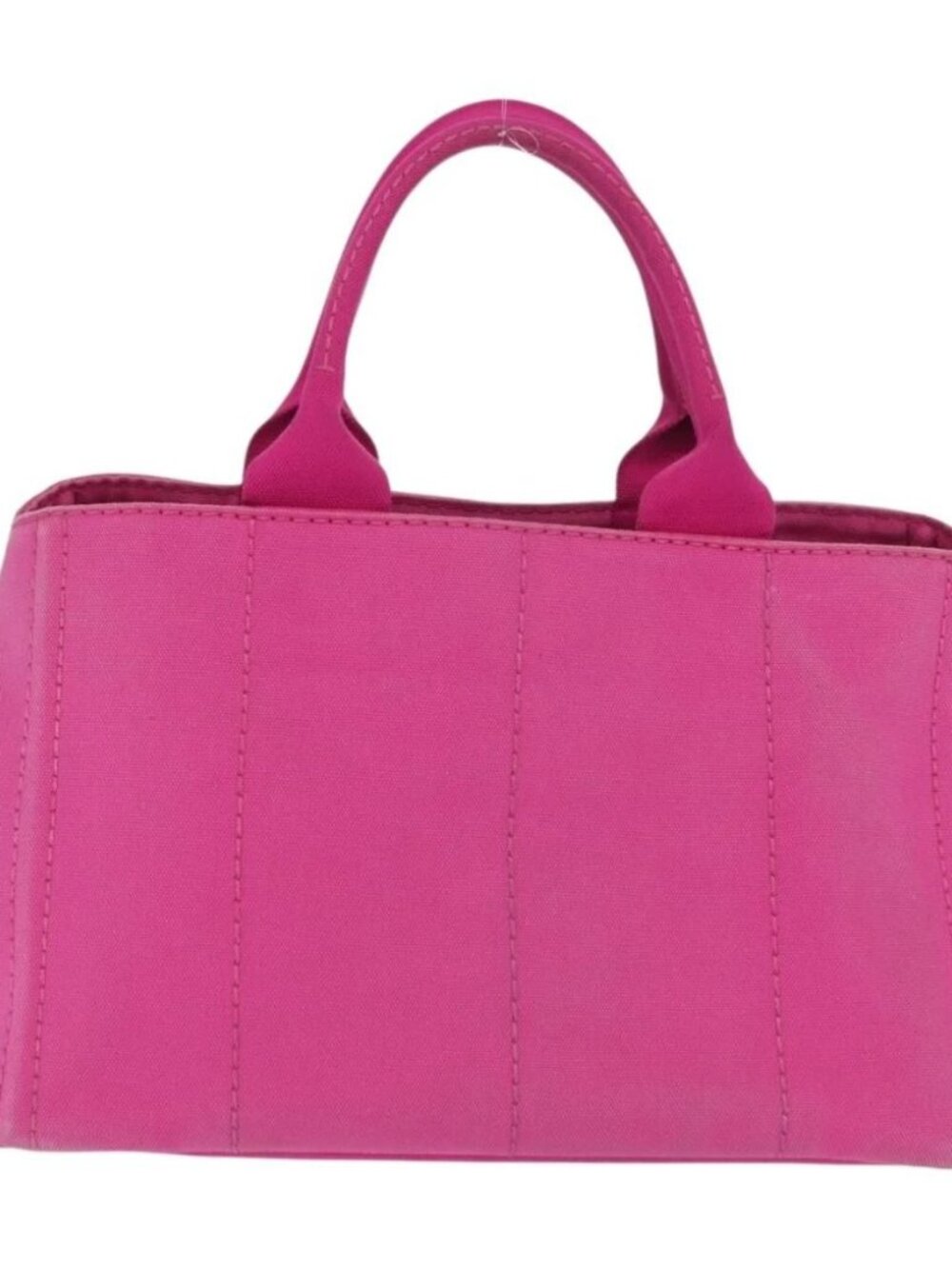 PRADA Canapa MM Hand Bag Canvas Pink Gold Auth 169038 - Picture 3 of 16